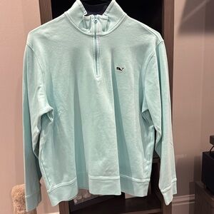 Men’s Vineyard Vines quarter zip size medium. Color: Agua Green.